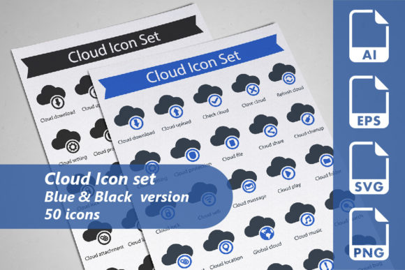 Cloud Icon Set: Graphics and Icons for Editorial Design