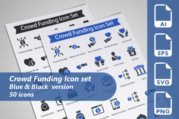 Crowd Funding Graphics and Icons for Brand Campaigns