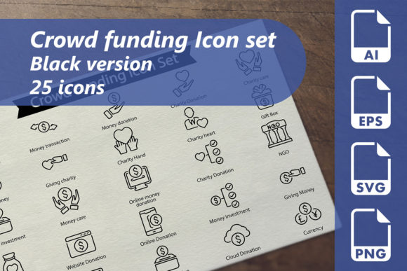 Crowd Funding Line Icon Set: Graphics & Icons Review