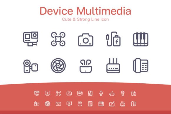Device Multimedia Line Icon Graphics Review