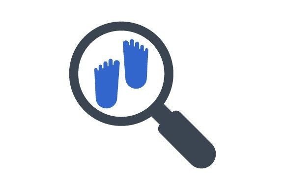 Footprint Searching Icon: Graphics for Local Branding