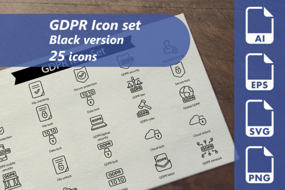 GDPR Line Icon Set: Editorial Graphics Review