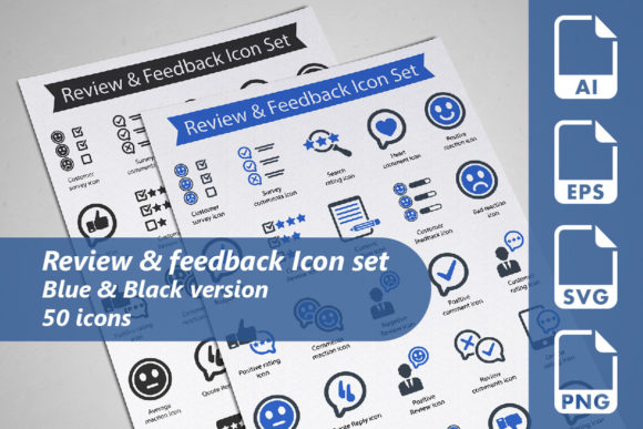 Review Feedback Icon Set: Editorial Graphics Review